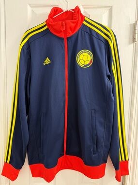 Adidas Navy & Red Colombia Soccer Track Jacket